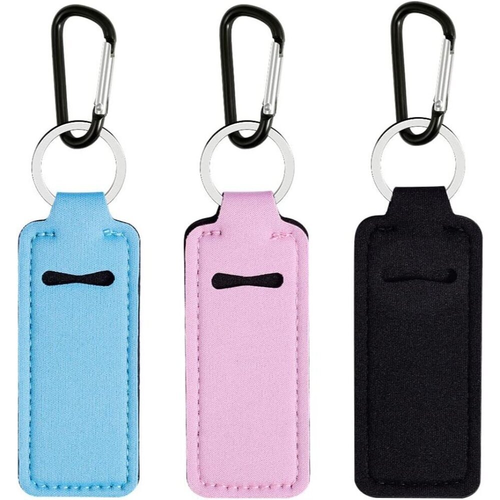 3 Pcs Chapsticks Holder Keychain for Lipstick, Stocking Stuffers for Teen Girls